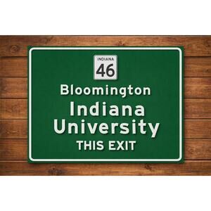 Indiana University Bloomington Exit Road Sign IU Football Stadium Basketball